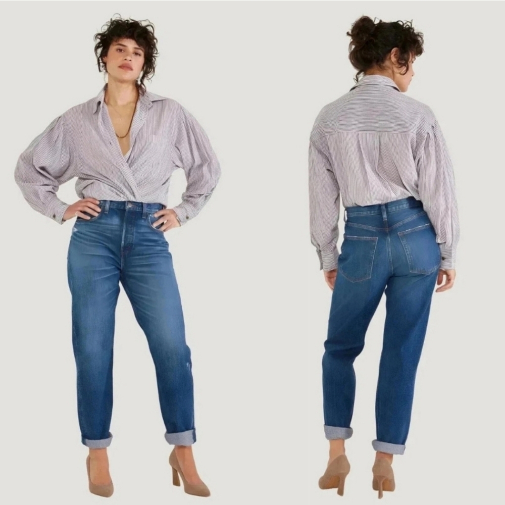 ÉTICA Denim 27 Stone Wash Bryce Pinch Waist Boyfriend Straight No Stretch Jean